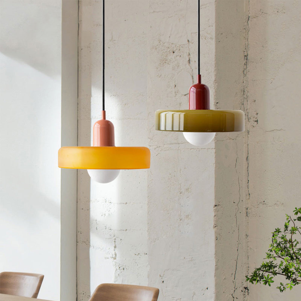 Luméa Bauhaus Suspension in Coloured Glass