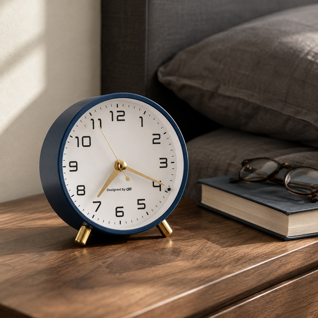 Silent Sweep Bedside Alarm Clock with Warm Night Light