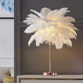 FeatherGlow Decorative Feather Table Lamp with Remote Control