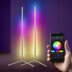 LumiSync RGB LED Dimmable Corner Floor Lamp with Remote