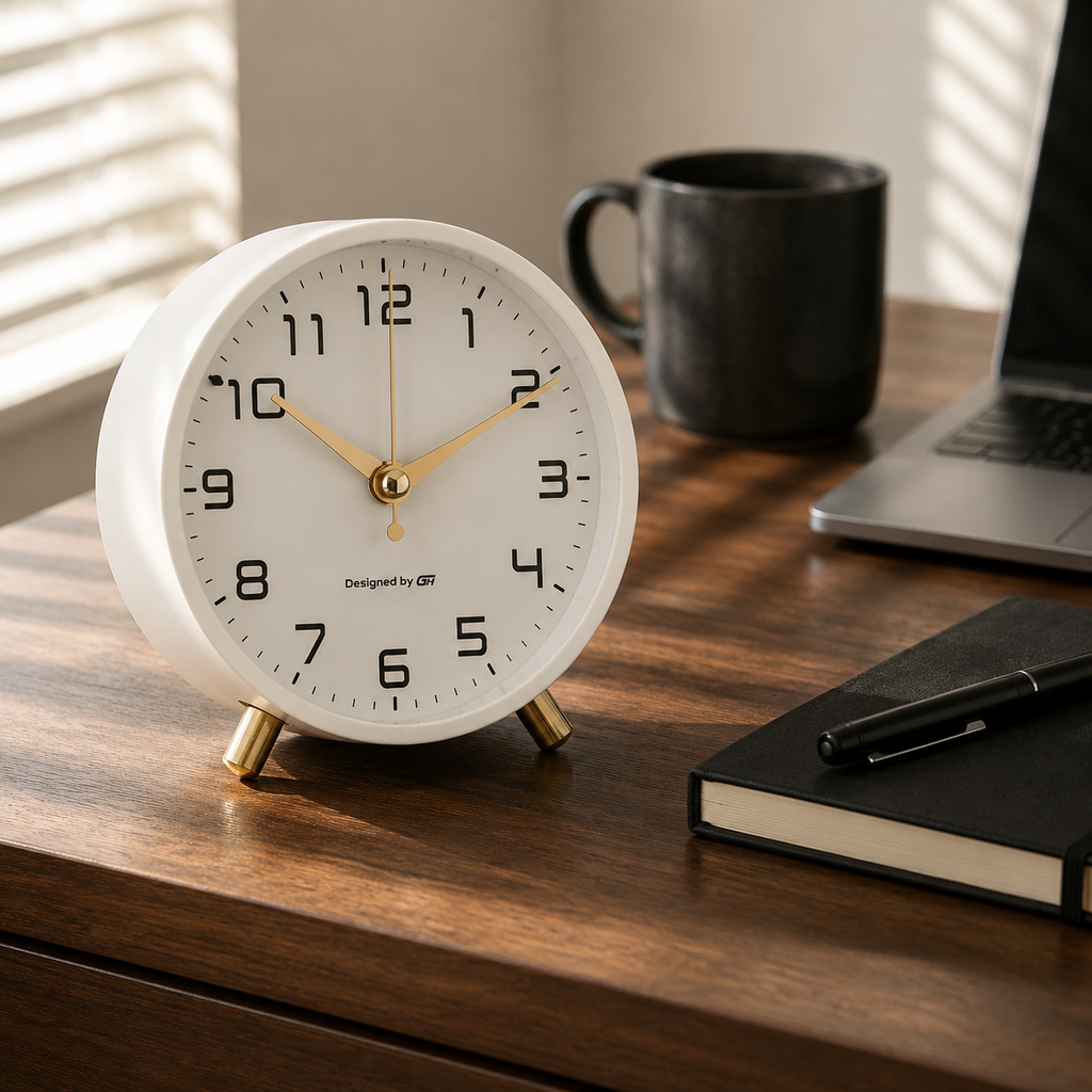 Silent Sweep Bedside Alarm Clock with Warm Night Light