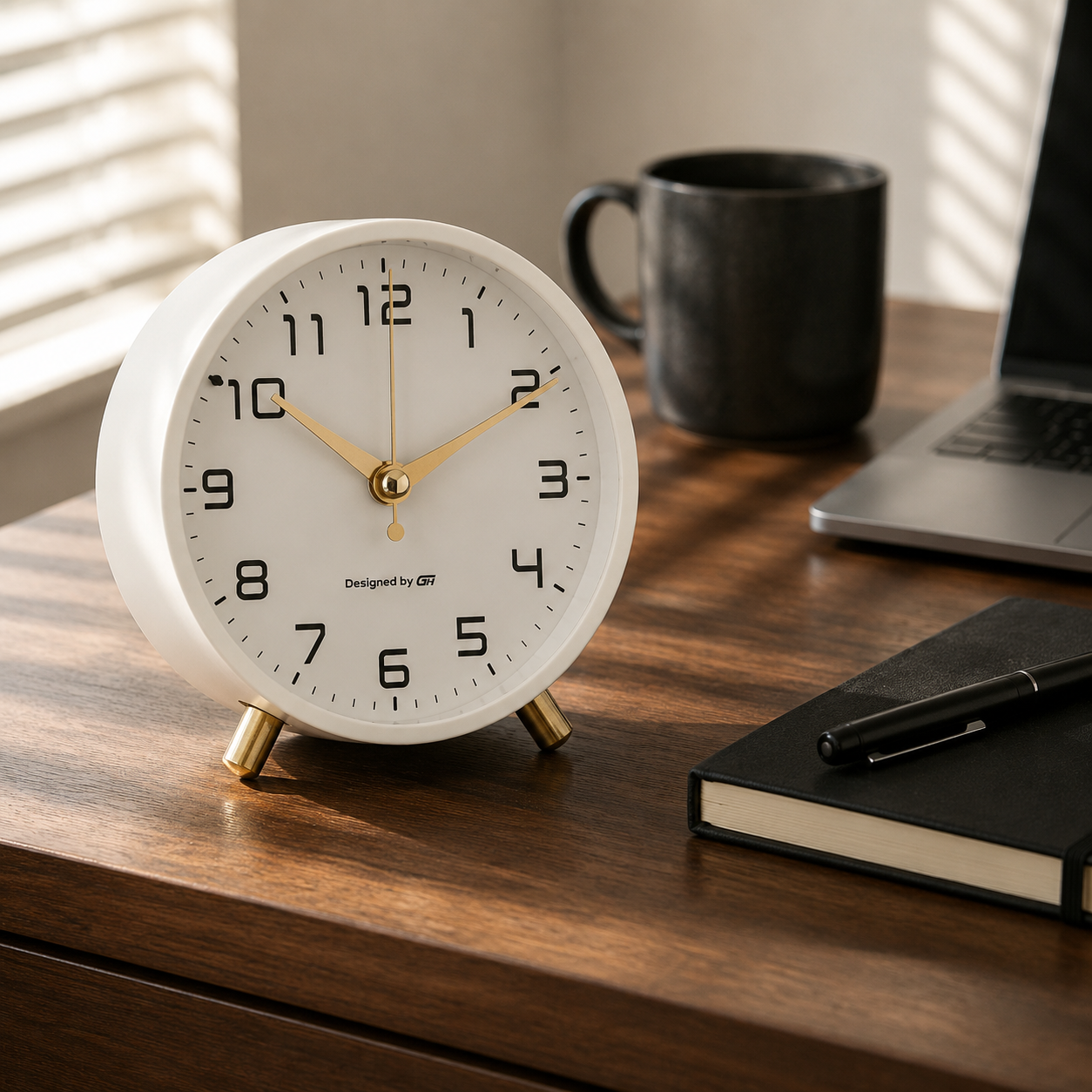 Silent Sweep Bedside Alarm Clock with Warm Night Light