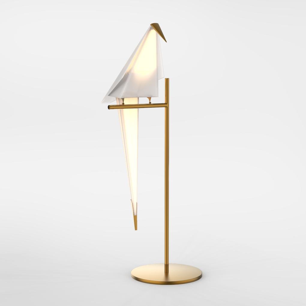 GrueLumi Lampe de Table Design Origami Doré