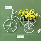 BloomCycle Wall-Mounted Bicycle Flower Basket Decorative Wall Holder