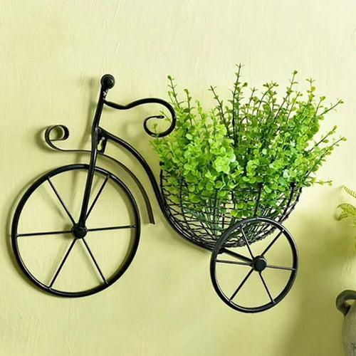 BloomCycle Wall-Mounted Bicycle Flower Basket Decorative Wall Holder