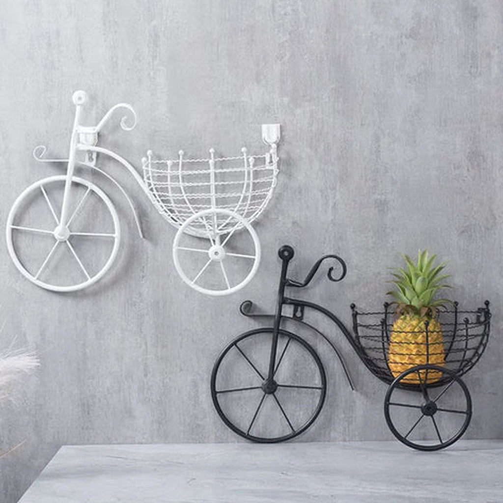 BloomCycle Wall-Mounted Bicycle Flower Basket Decorative Wall Holder