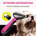 Dual-Guard Undercoat Rake for Dogs and Cats - Professional Deshedding Grooming Tool