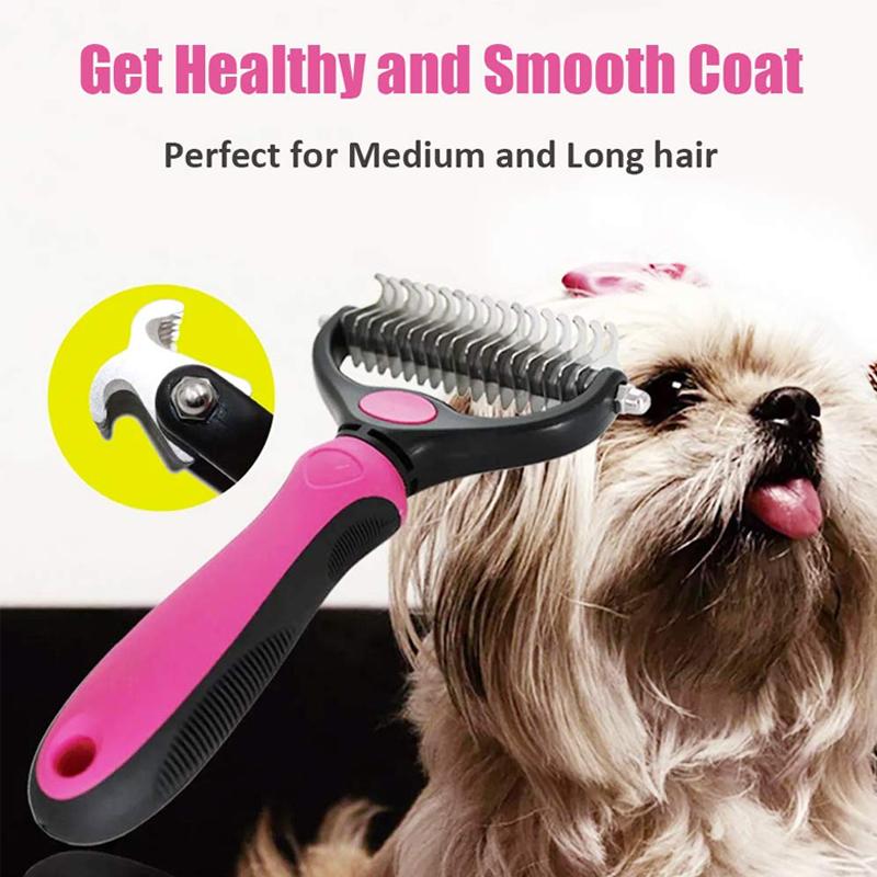 Dual-Guard Undercoat Rake for Dogs and Cats - Professional Deshedding Grooming Tool
