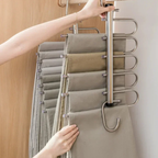 Multi-Bar Stainless Steel Pants Hanger with Dual-Mode Orientation