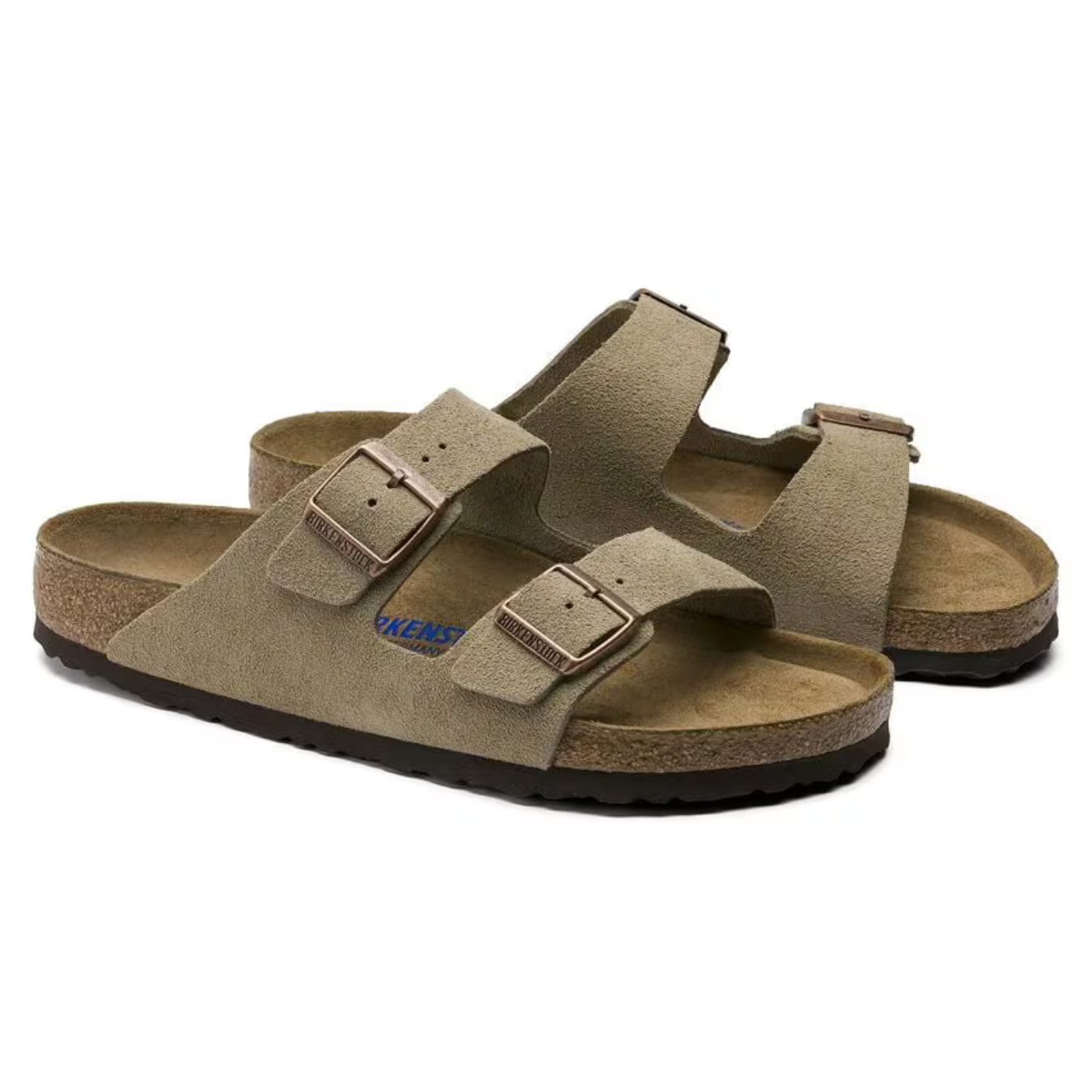 SoleHaven Taupe Suede Comfort Sandals with Adjustable Straps
