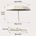 StormShield Compact Travel Umbrella with 10 Fiberglass Ribs and Carabiner Hook