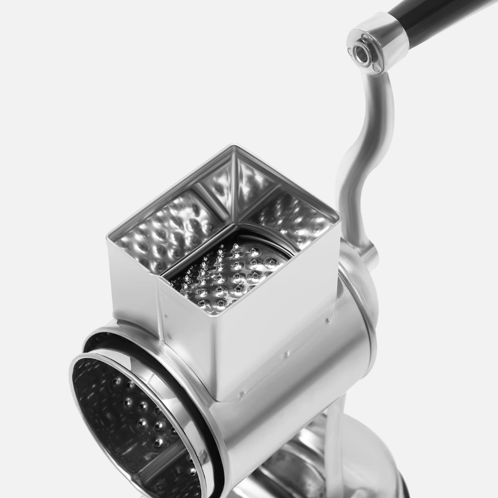 Premium Rotary Drum Grater with Five Interchangeable Blades and Suction Base