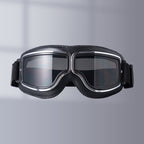 Retro Aviator Over-Glasses Motorcycle Goggles – Leather Foldable Design