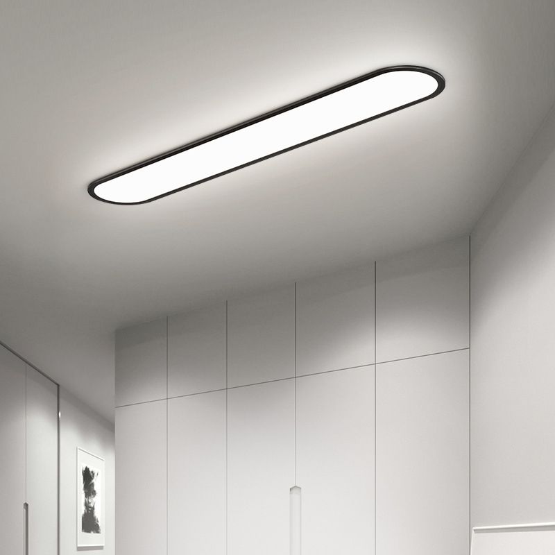 Slim Profile Oval LED Flush Ceiling Fixture with Dimmable Options