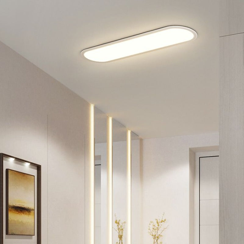 Slim Profile Oval LED Flush Ceiling Fixture with Dimmable Options
