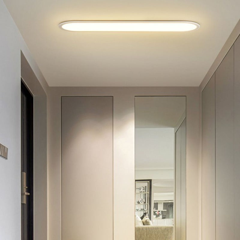 Slim Profile Oval LED Flush Ceiling Fixture with Dimmable Options