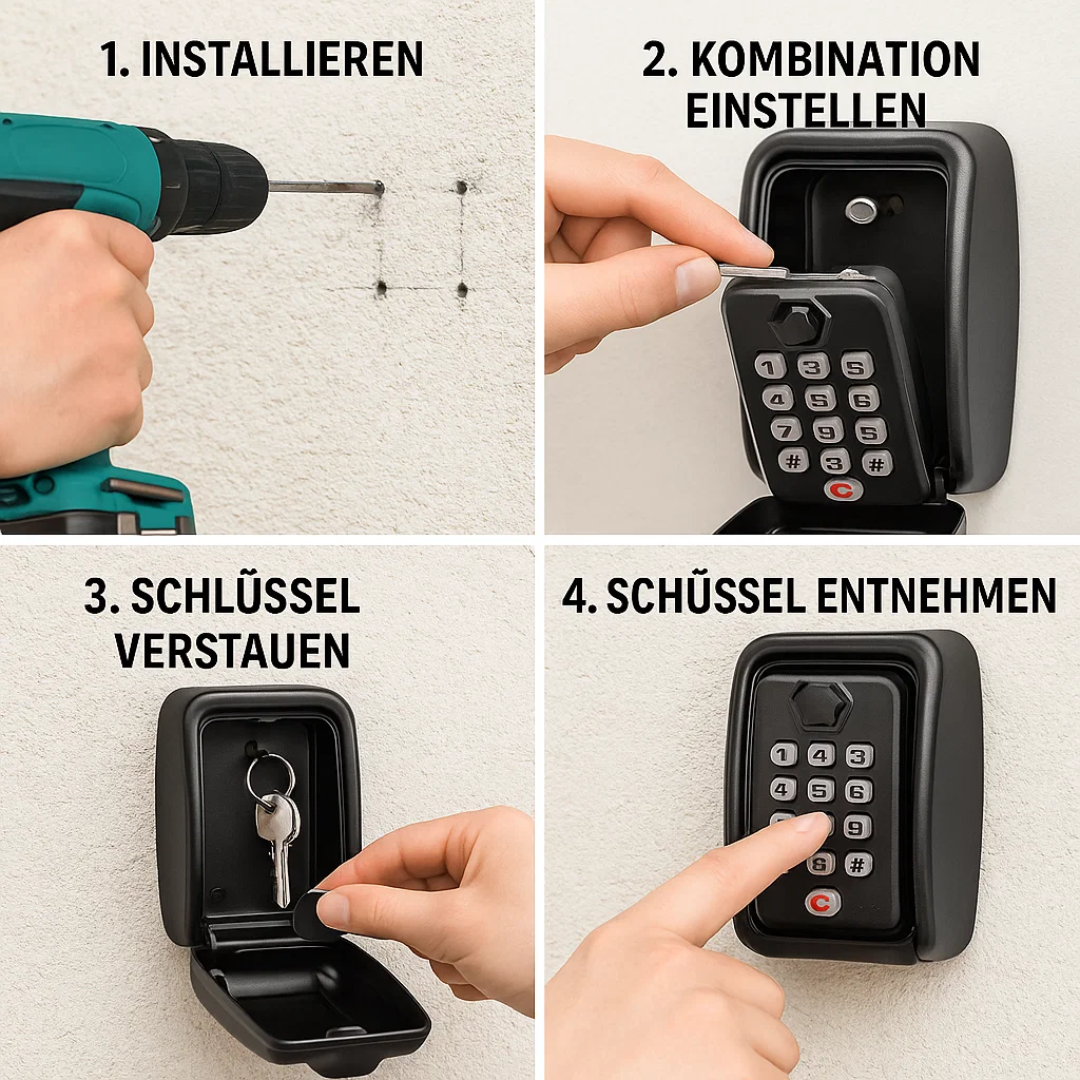 KeyGuard Outdoor Key Safe Wall Mounted Lock Box for Keys