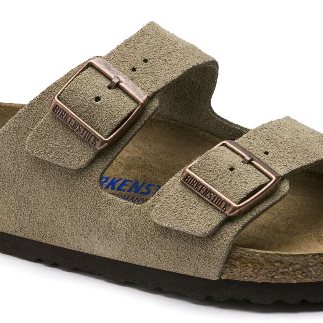 SoleHaven Taupe Suede Comfort Sandals with Adjustable Straps