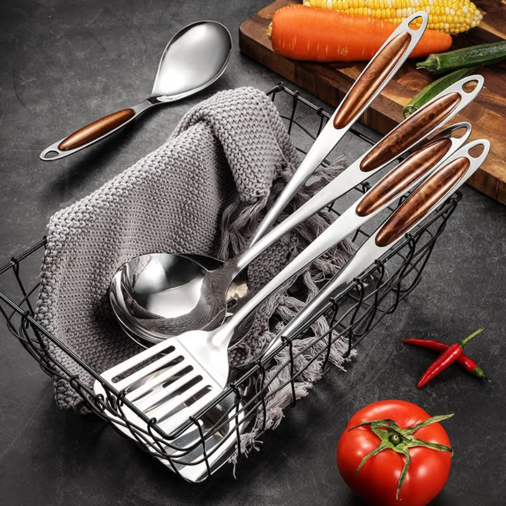 Professional Stainless Steel Cooking Utensil Set - 7 Piece Kitchen Tools