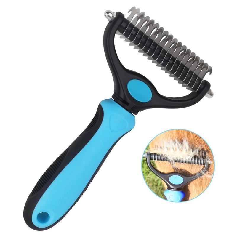 Dual-Guard Undercoat Rake for Dogs and Cats - Professional Deshedding Grooming Tool