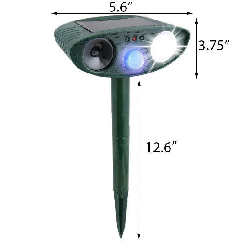 Solar Motion-Activated Ultrasonic Animal Deterrent for Gardens and Yards