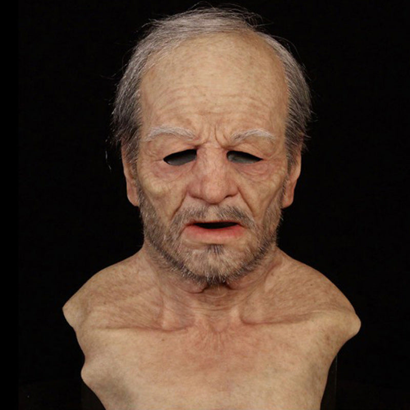 Premium Realistic Latex Transformation Mask with Detailed Beard