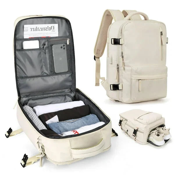 VoyaShield Waterproof Travel Backpack with USB Charging Port