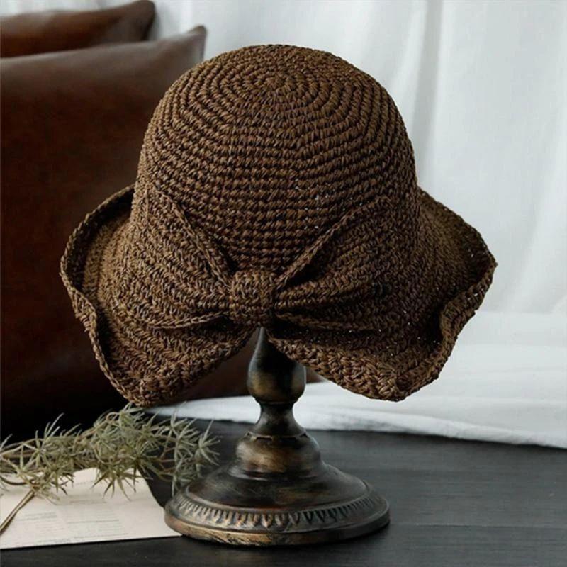 Wide Brim Summer Hat with Bow Detail - Breathable Sun Protection