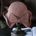 Wide Brim Summer Hat with Bow Detail - Breathable Sun Protection