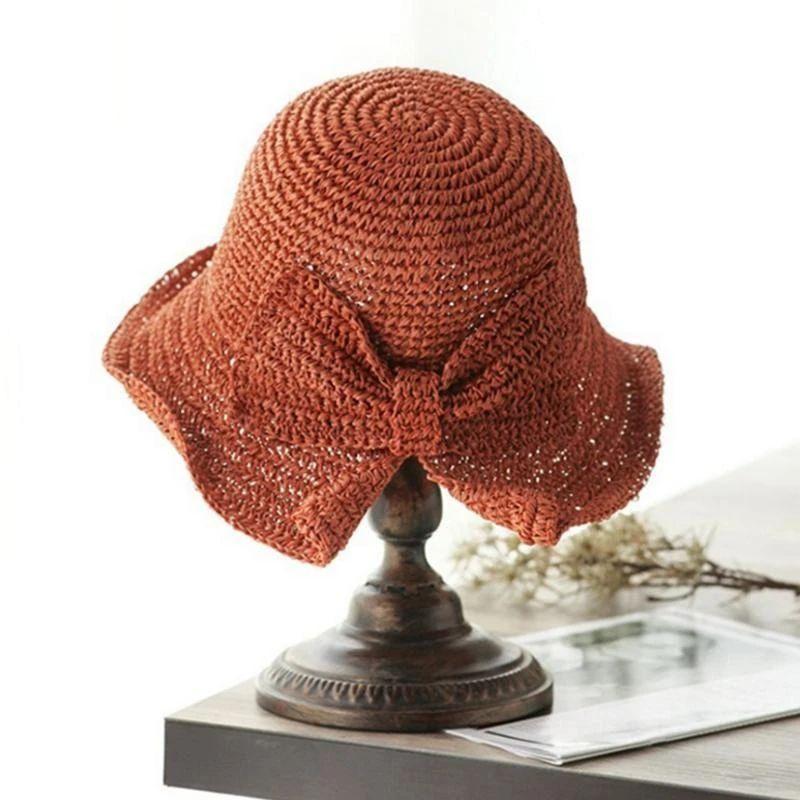 Wide Brim Summer Hat with Bow Detail - Breathable Sun Protection
