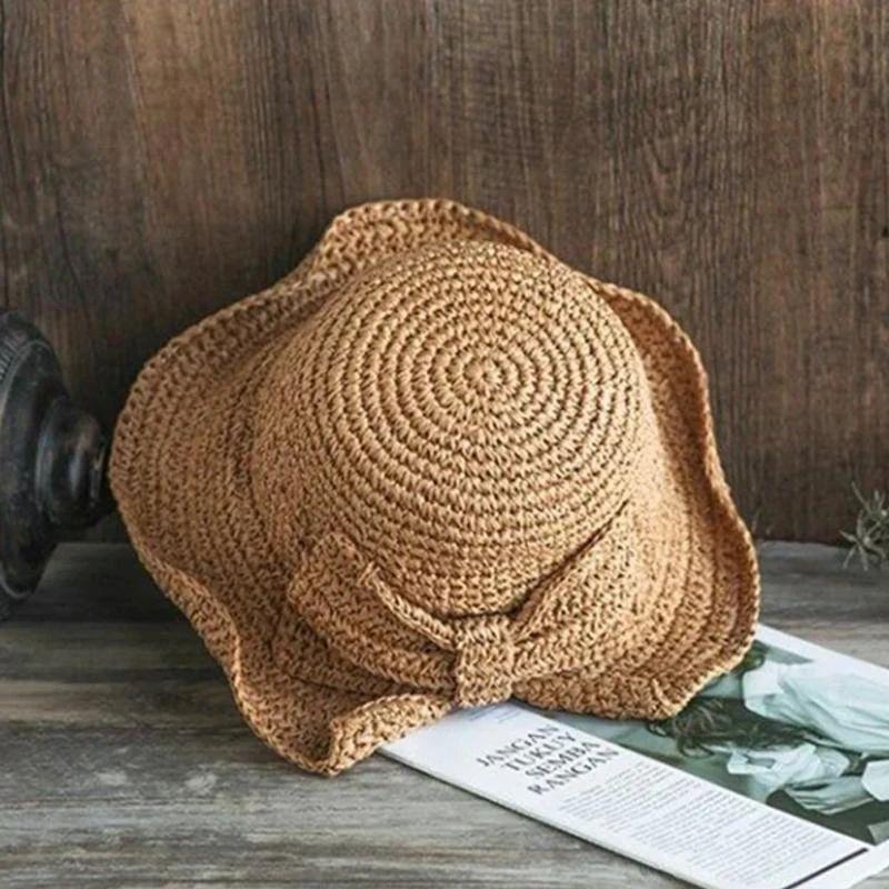 Wide Brim Summer Hat with Bow Detail - Breathable Sun Protection