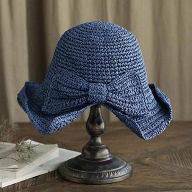Wide Brim Summer Hat with Bow Detail - Breathable Sun Protection