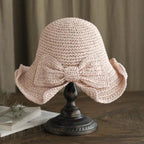 Wide Brim Summer Hat with Bow Detail - Breathable Sun Protection