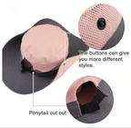Adjustable Wide-Brim UV Protection Sun Hat with Ponytail Slot