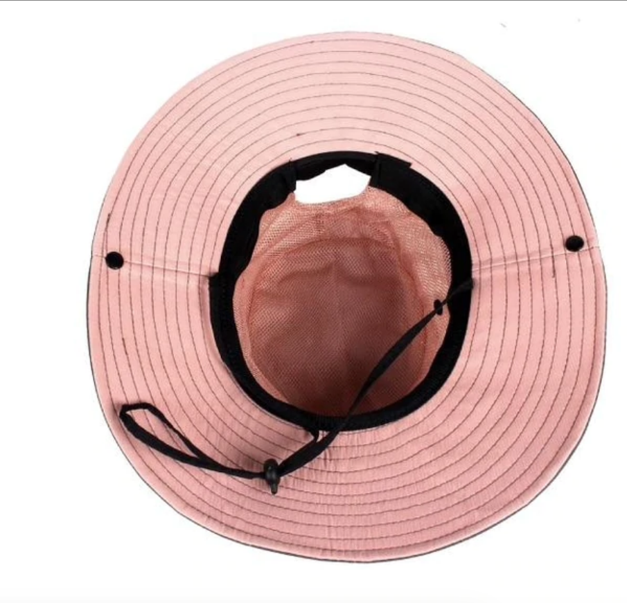Adjustable Wide-Brim UV Protection Sun Hat with Ponytail Slot