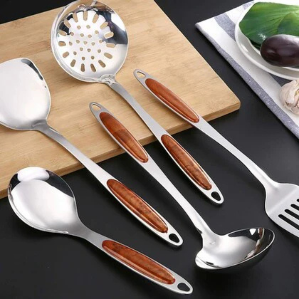 Professional Stainless Steel Cooking Utensil Set - 7 Piece Kitchen Tools