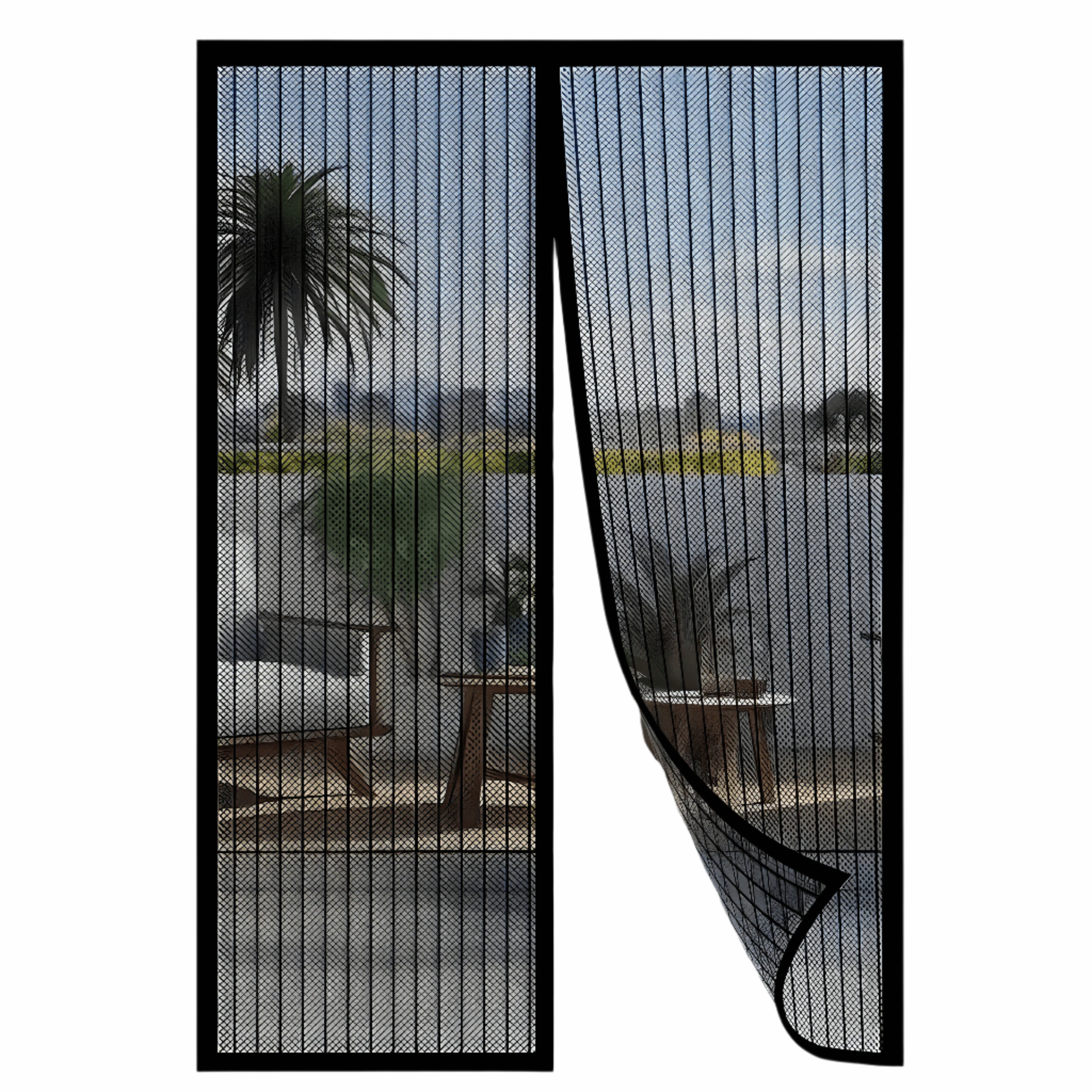 AeroSeal Magnetic Fly Screen Door Self-Closing Mesh Curtain