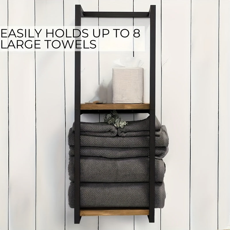 Wall Mounted Stainless Steel 2 Tier Towel Rack