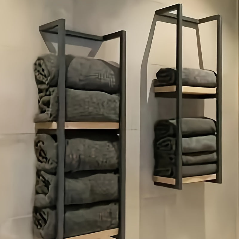 Wall Mounted Stainless Steel 2 Tier Towel Rack