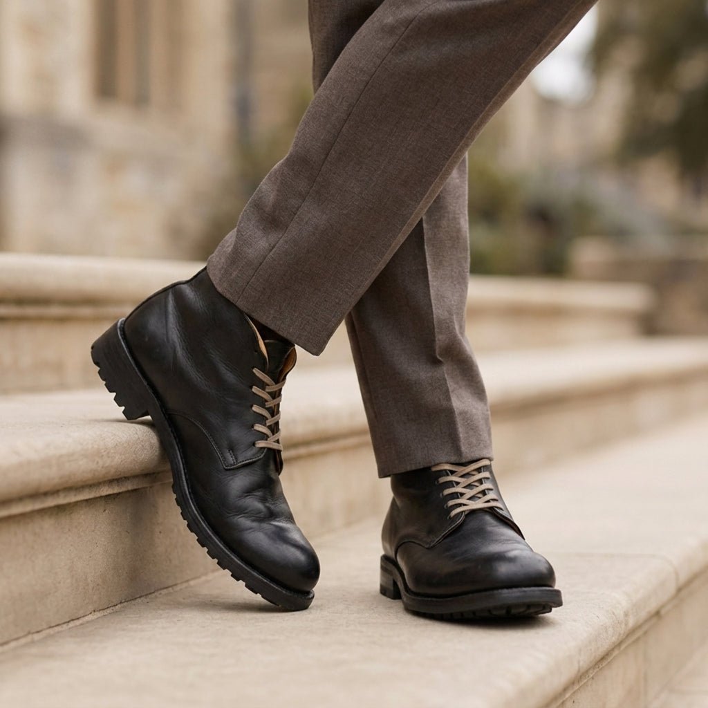 HeritageForge Faux Leather Lace Up Boots for Everyday Style
