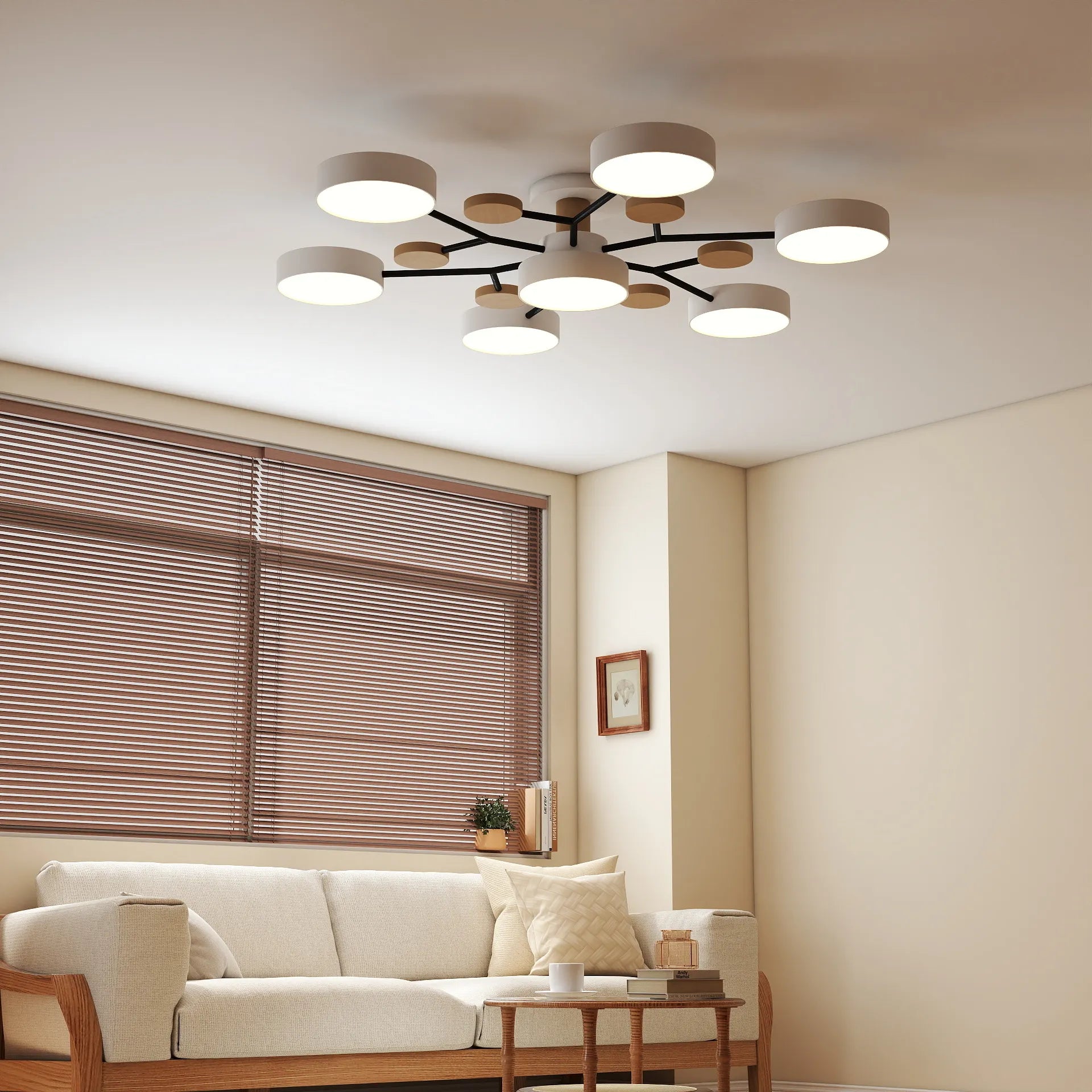NordLume Modern LED Acrylic Ceiling Light for Living Room and Bedroom