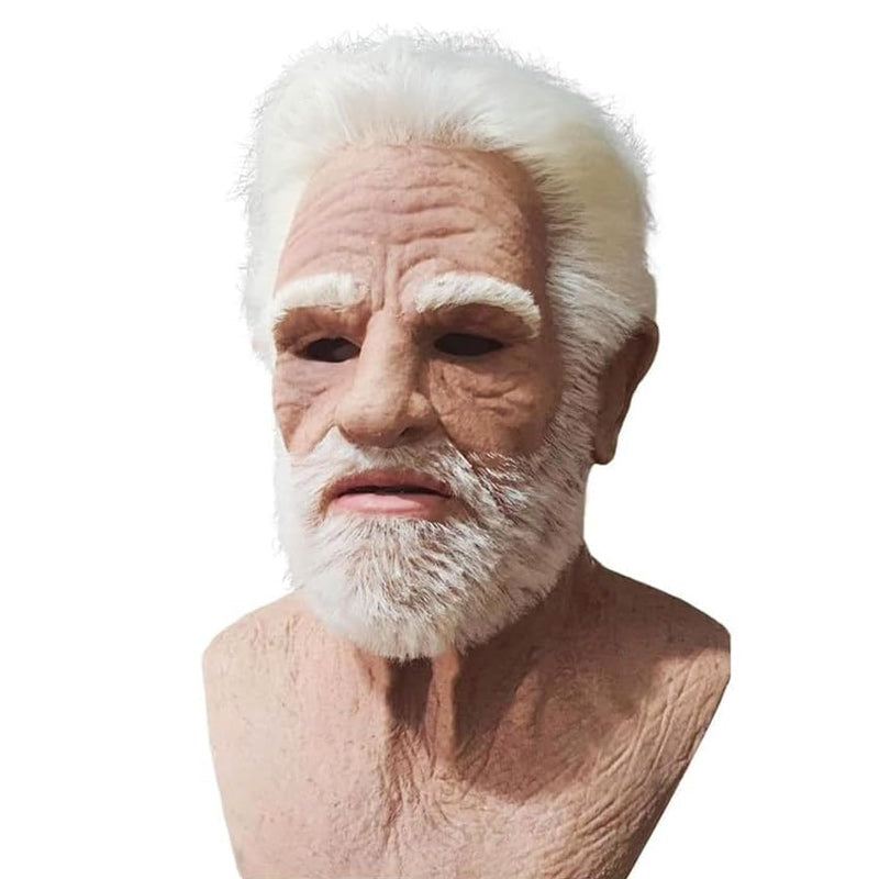 Premium Realistic Latex Transformation Mask with Detailed Beard