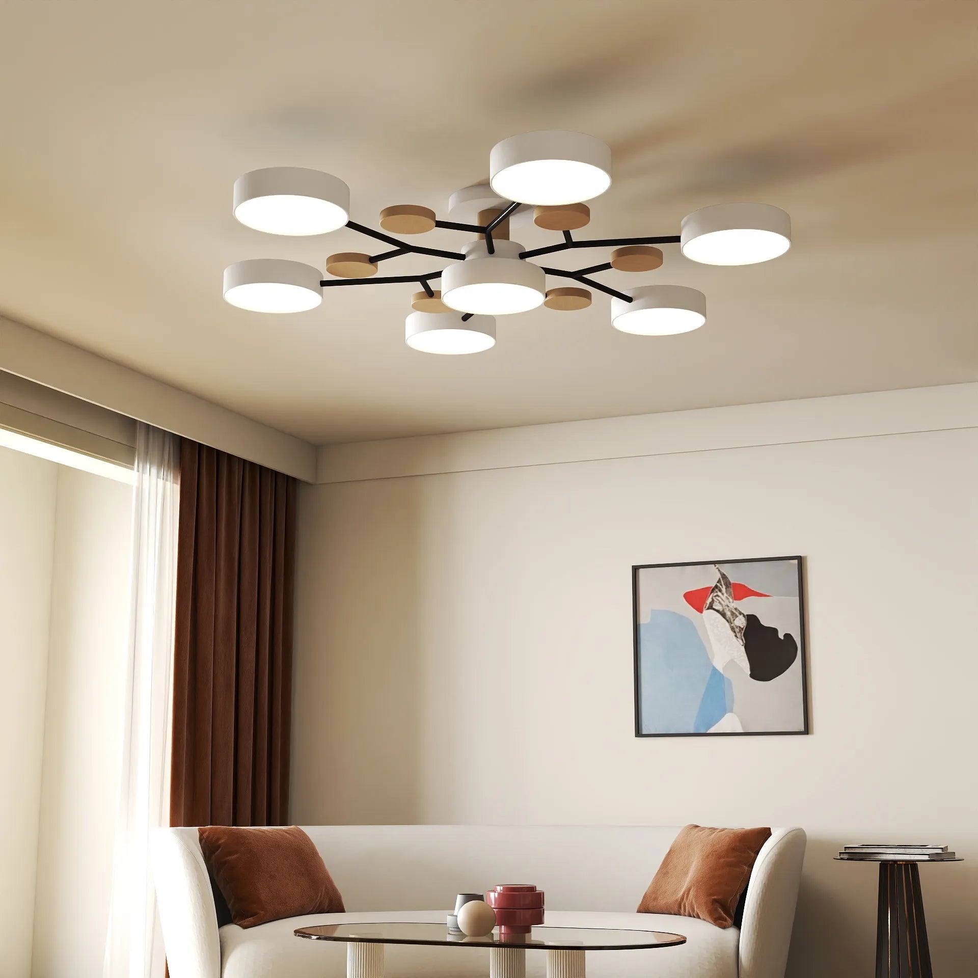NordLume Modern LED Acrylic Ceiling Light for Living Room and Bedroom