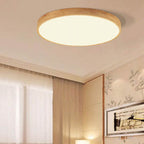 NordHaven Wood LED Flush Mount Ceiling Light for Living Room and Bedroom