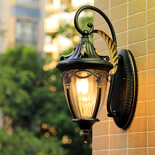 Bellezza Vintage Waterproof Outdoor Wall Light in Wood & Metal