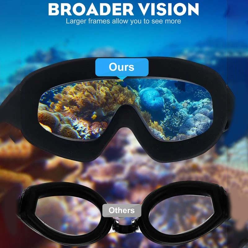AquaVista Wide View Swim Goggles | Anti-Fog UV Protection Adult Goggles