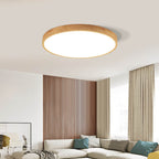 NordHaven Wood LED Flush Mount Ceiling Light for Living Room and Bedroom