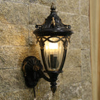 Bellezza Vintage Waterproof Outdoor Wall Light in Wood & Metal
