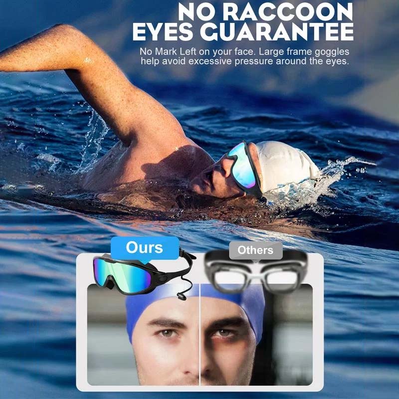 AquaVista Wide View Swim Goggles | Anti-Fog UV Protection Adult Goggles