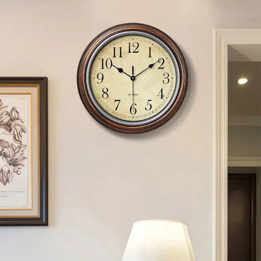 Silent Sweep Wall Clock, 12" Non-Ticking Quartz Design
